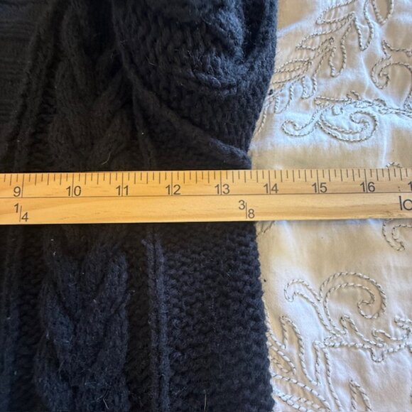 Vintage Old Navy Sweater Women Small Black Hoodie Jacket Chunk Knit button Y2K - Picture 7 of 12